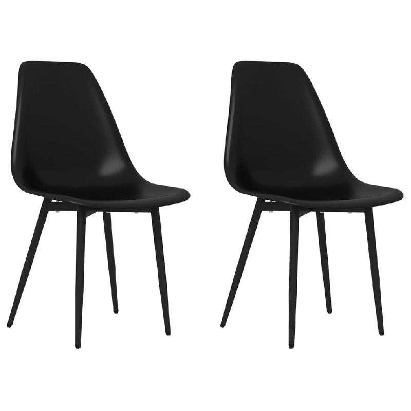 Chaises à manger lot de 2 noir PP Modèle Nova Scandinave - 338044_0