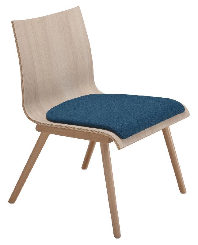 CHAUFFEUSE SCOUP BOIS AVEC PLACET ASSISE TISSU CHINÉ BLEU - MANUTAN COLLECTIVITÉS