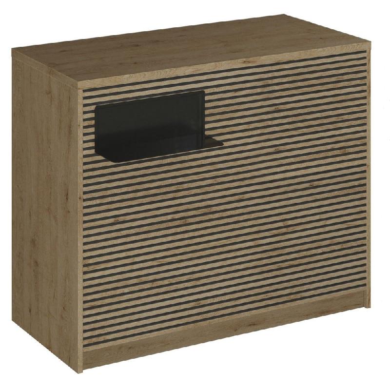 Comptoir Vertigo H T01noir spl.Gauche L120cm 2tabl.Couliss.4tab.Amovib.Chênecl_0