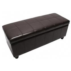 Décoshop26 - Banc banquette de rangement cuir reconstitué marron 112x45x45cm BAN04013 - marron 3000059723841_0