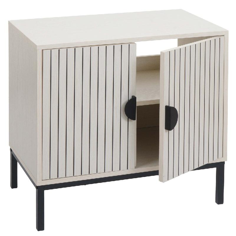 Décoshop26 - Meuble sous lavabo avec 2 portes Soft-Close 62x63x35 cm en MDF mélaminé beige structure métal 04_0009253 - beige métal 3000267385909_0