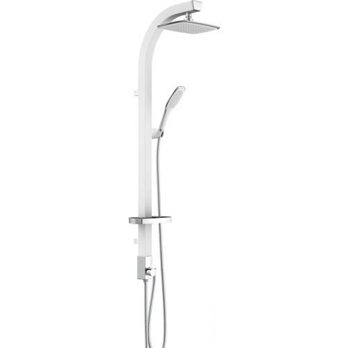 COLONNE DE DOUCHE BLANC ET CHROMÉ AVEC PORTE-SAVON - MADAGASKAR SCHÜTTE