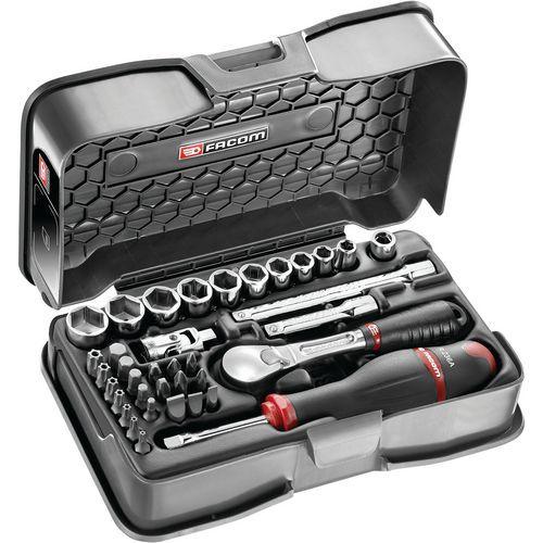 FACOM 1 COFFRET DOUILLES 1/4 POUCES 6 PANS - 15 PIÈCES FACOM