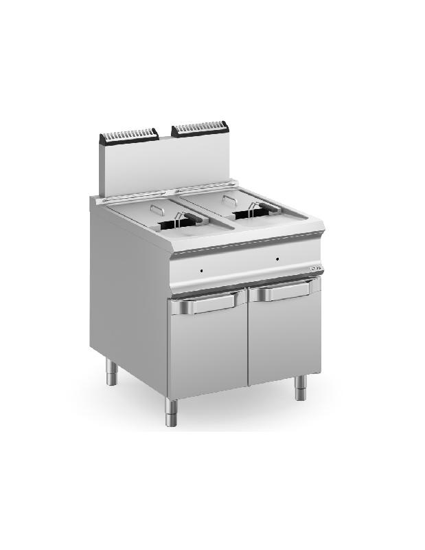 Friteuse gaz - 2x18 Litres sur placard - acier inoxydable - DOMINA PRO 900 - FRG98A_0