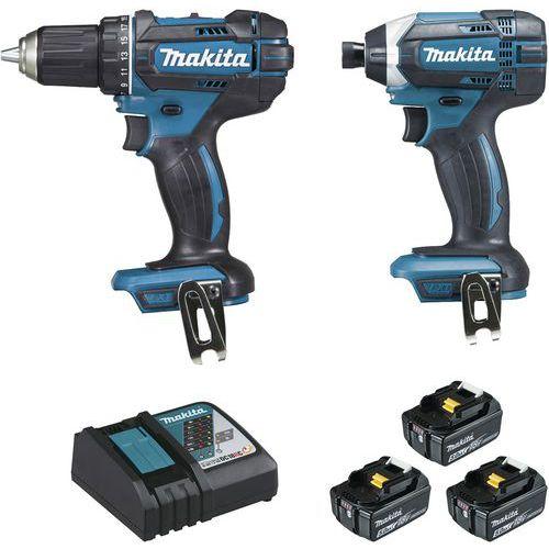 KIT MAKITA PERCEUSE VISSEUSE ET VISSEUSE À CHOCS 18V 5AH