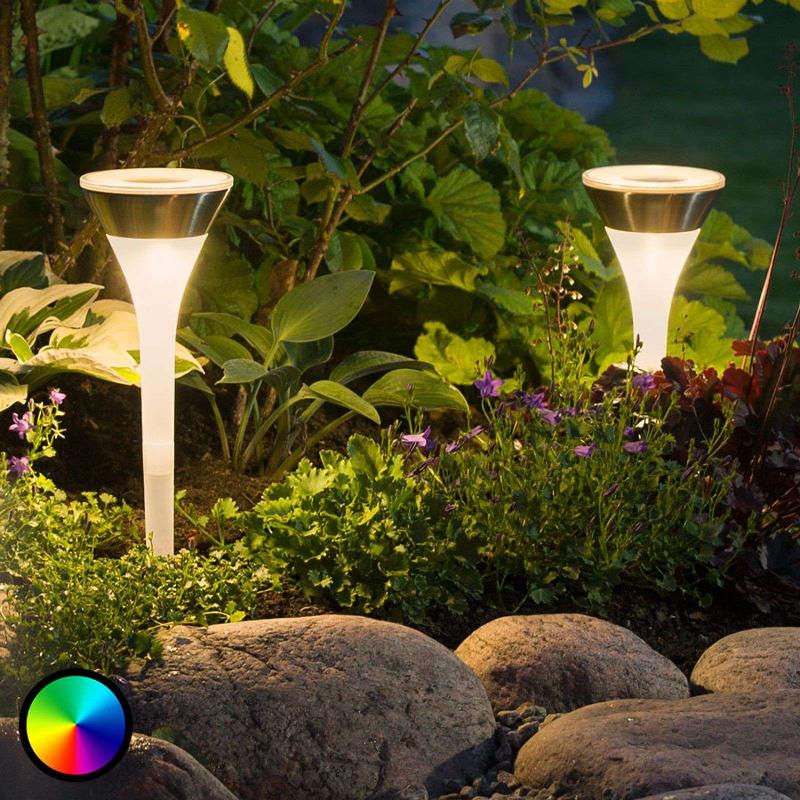 KONSTSMIDE LAMPE SOLAIRE SUR PIQUET ASSISI AVEC LED RVB