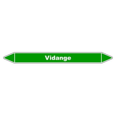 LOT DE 3 - MARQUEUR DE TUYAUTERIE - VIDANGE - NFX 08-105 - VINYLE LAMINÉ 250 X 26 MM