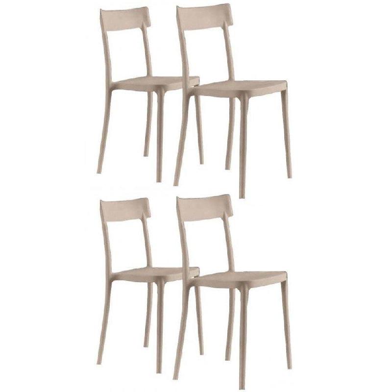 LOT DE 4 CHAISES CORSOCOMO EMPILABLES POLYPROPYLÈNE SABLE_0