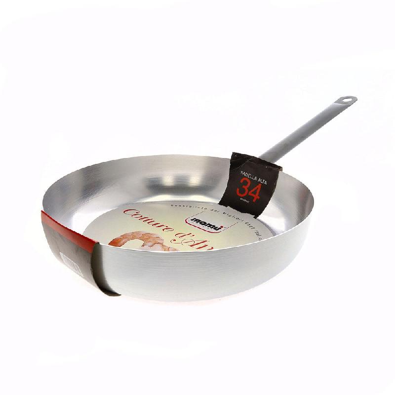 Mamù Sauteuse à pâtes en aluminium blanc avec grande poignée en fer, usage professionnel (horeca, domestique), 34 cm COTDAPADATXXXX34 - argenté a_0