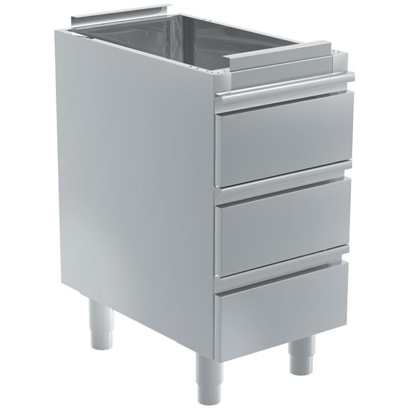 Meuble inox avec 3 tiroirs P 700 mm -_0