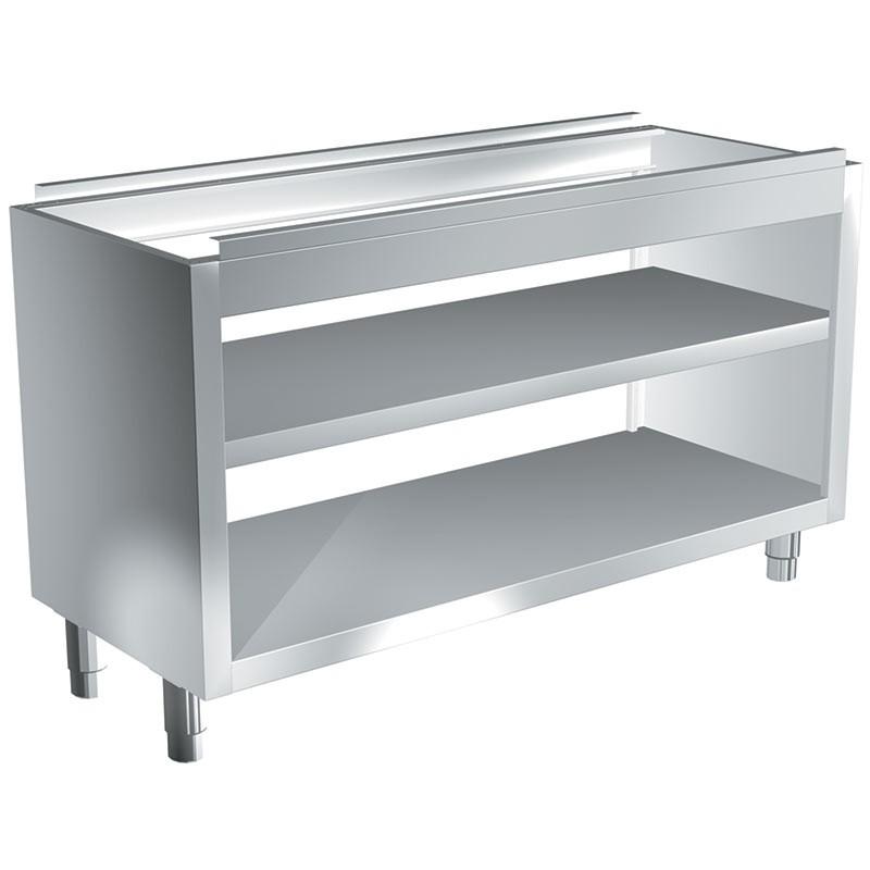 Meuble inox traversant avec clayette P 700 mm - 800_0