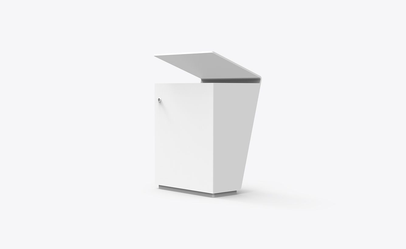 Oco - poubelle publique Larus 35L - design angulaire élégant en acier_0