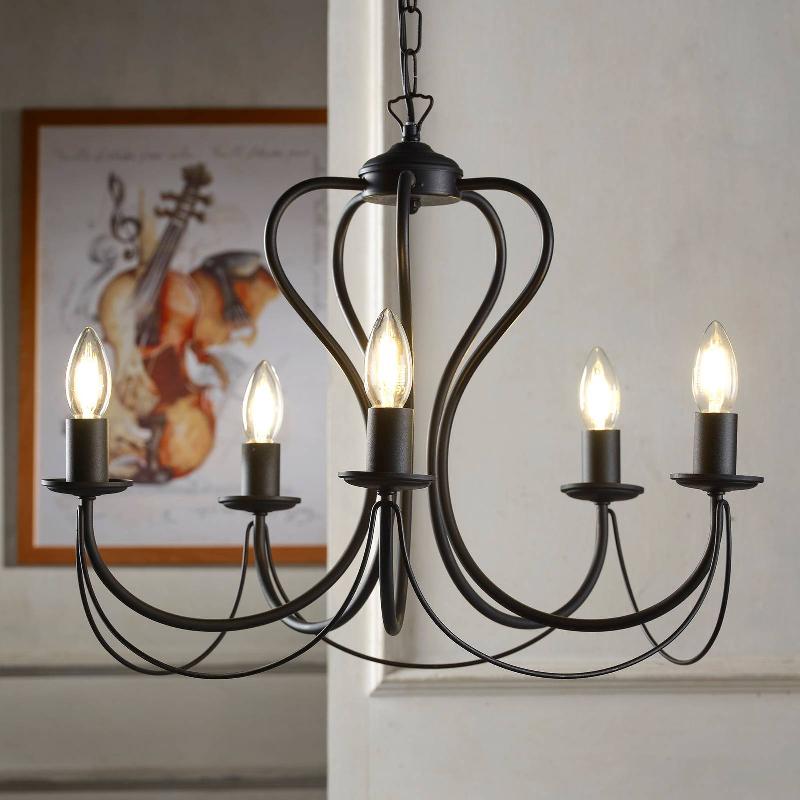 ONLI LUSTRE CANDELA, NOIR, À 5 LAMPES