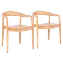 Oviala Business Lot de 2 chaises style scandinave en bois d'orme naturel - Oviala - marron Bois massif 111849_0