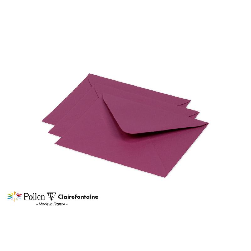 PAQUET DE 20 ENVELOPPES POLLEN 125X138MM 120G/M² - FRAMBOISE - LOT DE 4
