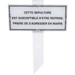 PLAQUE POUR CONCESSION CIMETIÈRE