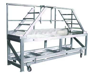 Plateforme roulante tout aluminium avec roulettes relevables - Plateau 3000x900 - Charge 600 Kg_0