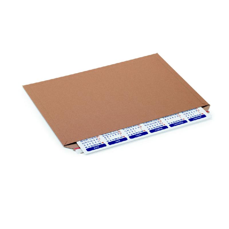 POCHETTE CARTON PLAT RECYCLEE BRUNE FERMETURE BANDE ADHESIVE - L.INT .18 X H.16,4 CM - PAQUET DE 100
