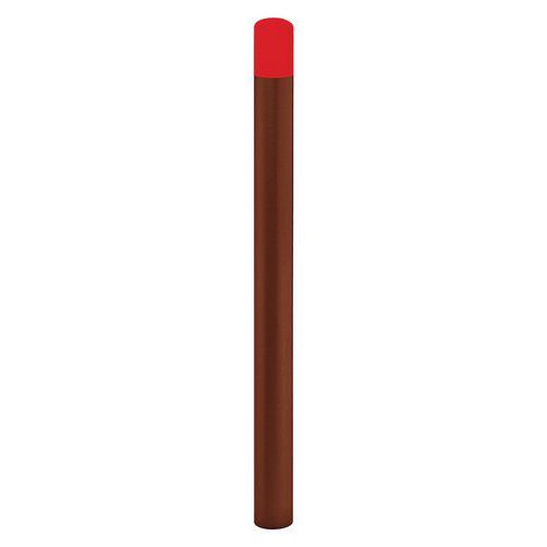 POTELET CARREFOUR ÉCOLE Ø76 MM - ASPECT CORTEN/ROUGE 3020 - PROCITY