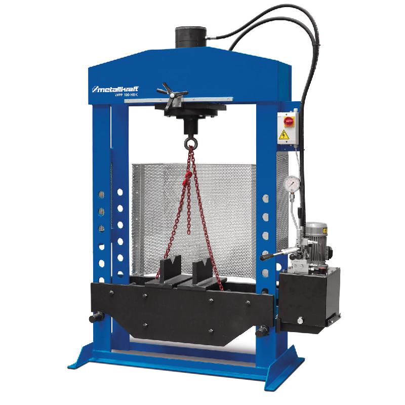 Presse d'atelier hydraulique motorisée 100T 1,5kW 400V avec cylindre mobile MW Tools WPP100HBK_0