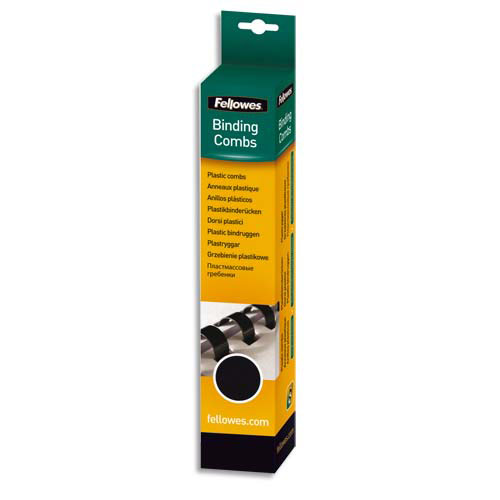 RELIURES PLASTIQUE FELLOWES - 10 MM - BOÎTE DE 25 - NOIR
