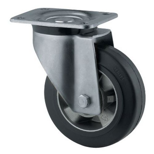 ROUE PIVOTANTE CAOUTCHOUC FORCE:200 KG H HT:128 MM - TENTE
