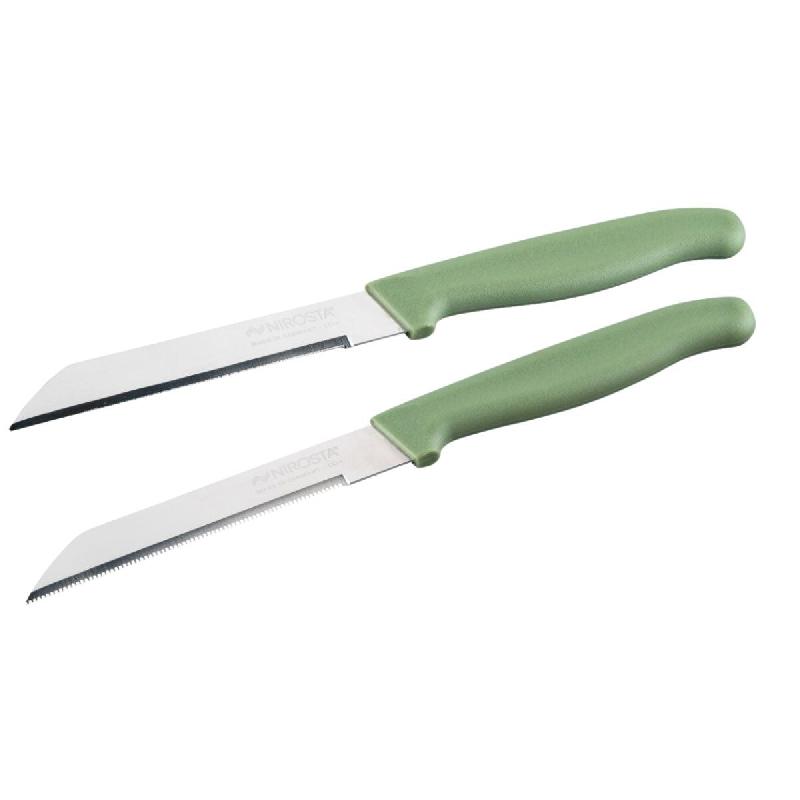 Set de 2 couteaux à légumes 19 cm Nirosta Elemental - vert Acier inoxydable 18/10 4008033439985_0