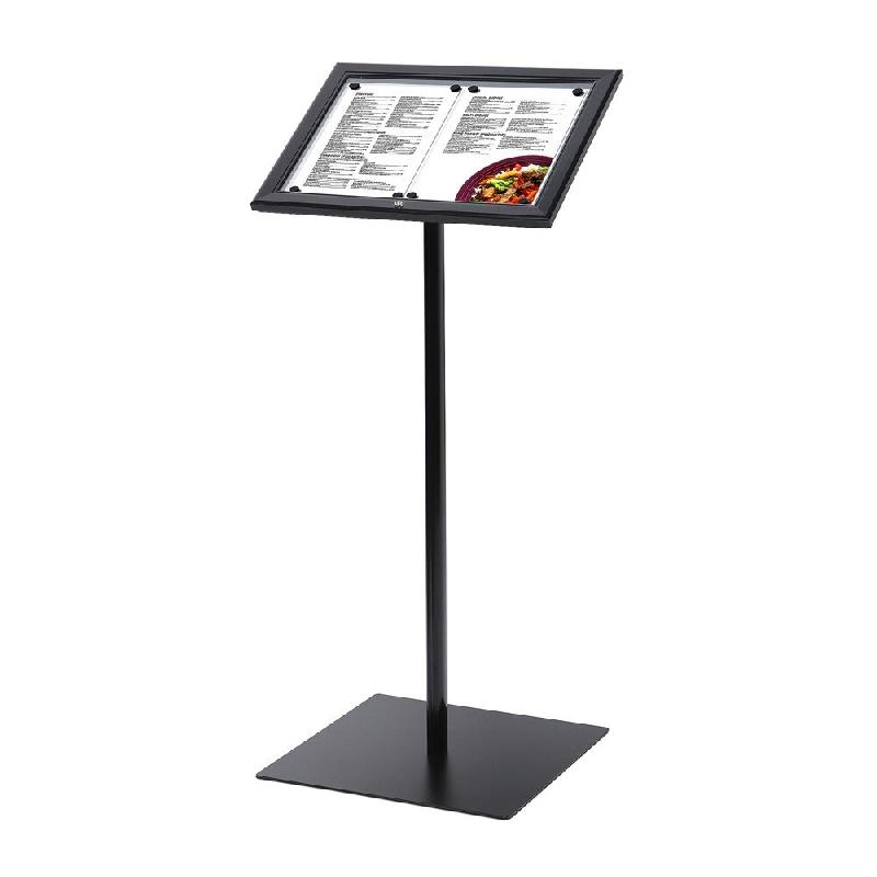 SHOWDOWN Displays Exposiciónate Présentoir Porte Menu Verrouillable 2x A4 LED MBSCZN2xA4C9005LED - noir aluminium 05.08.010/002_0