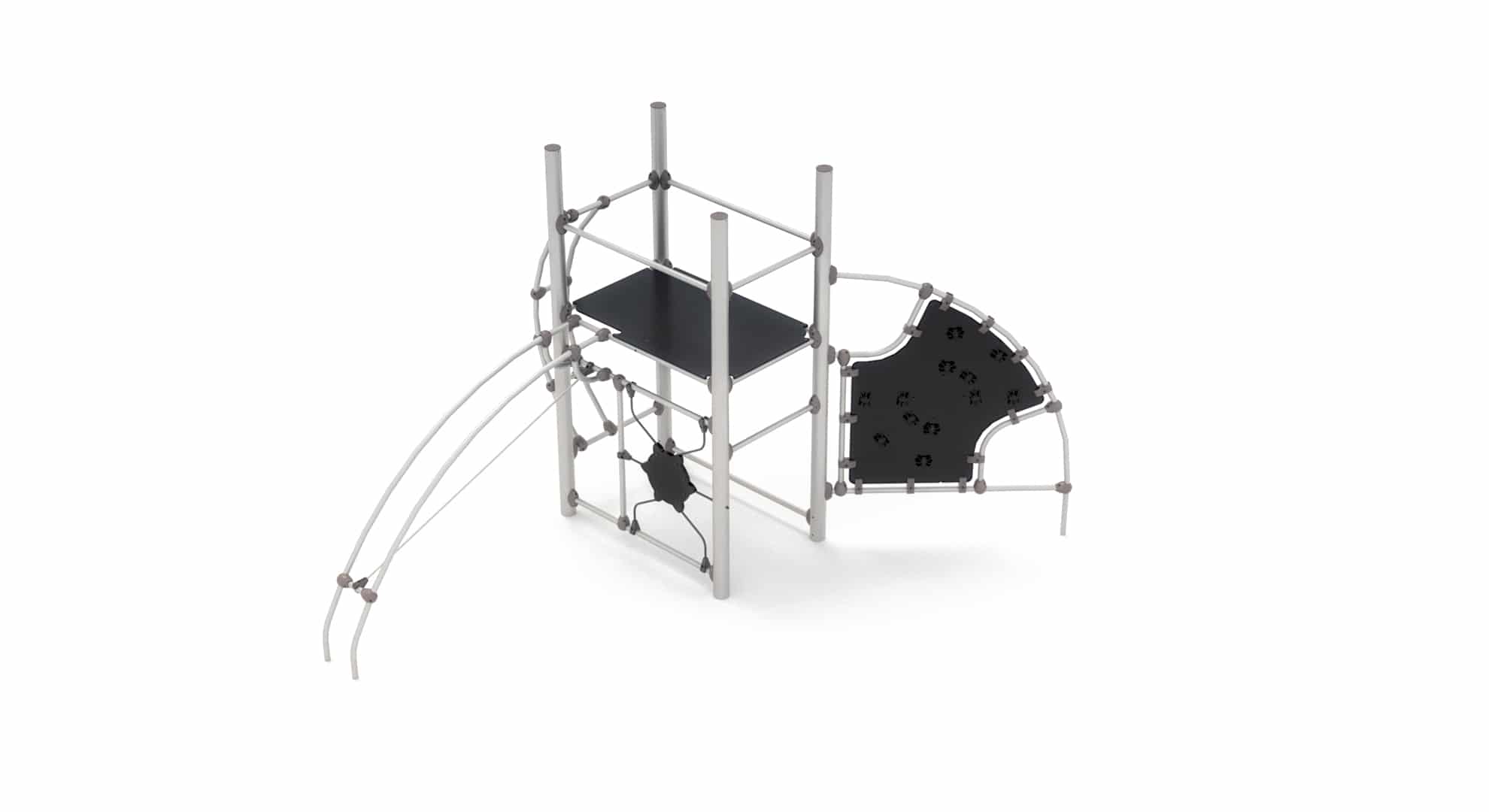 Structure multi-activités métallique Ninja Pizaure - LD1SA1001 - Ludoparc - inox - pour 6 ans et plus - capacité 20 personnes_0