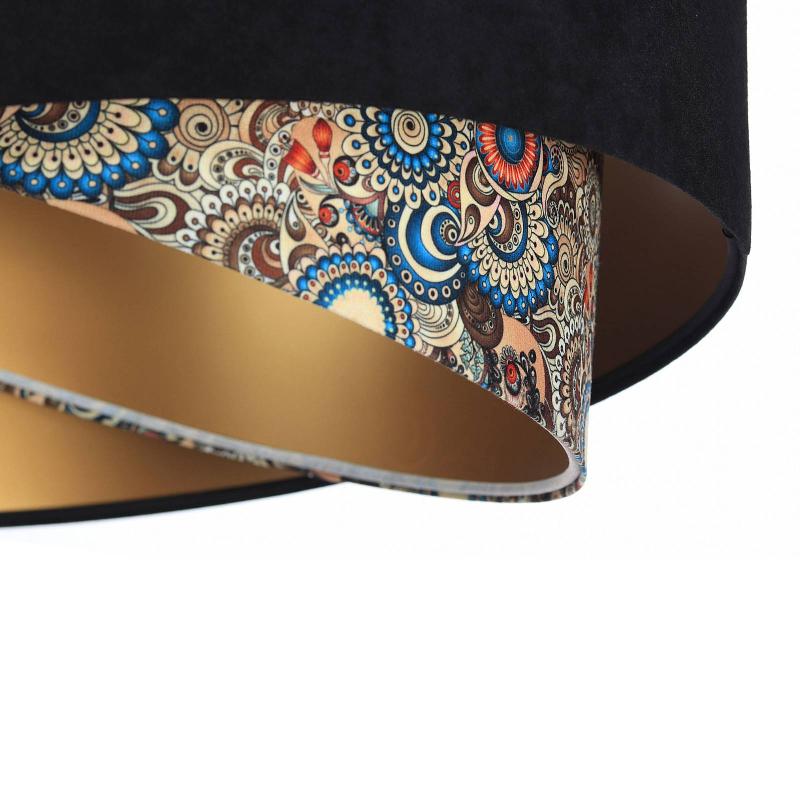 MACO DESIGN SUSPENSION VIVIEN, TRICOLORE, NOIR/MULTICOLORE/DORÉ