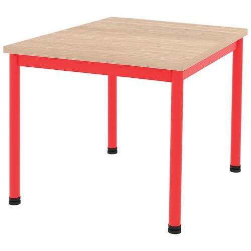 TABLE COMITE 80X80 CM T3 - 4P PLAT STRAT ABS - ACACIA/ROUGE 3020 - RODET