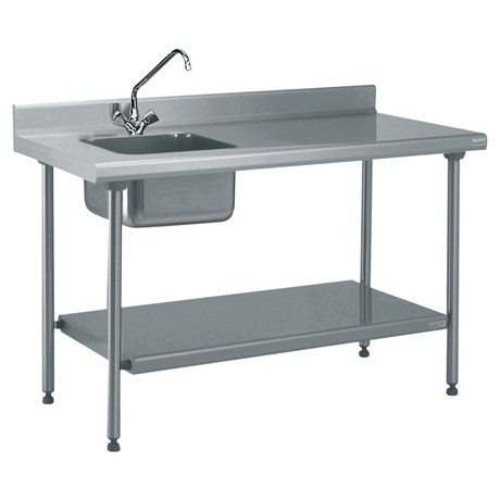 TABLE INOX DU CHEF ADOSSÉE LONGUEUR 2000