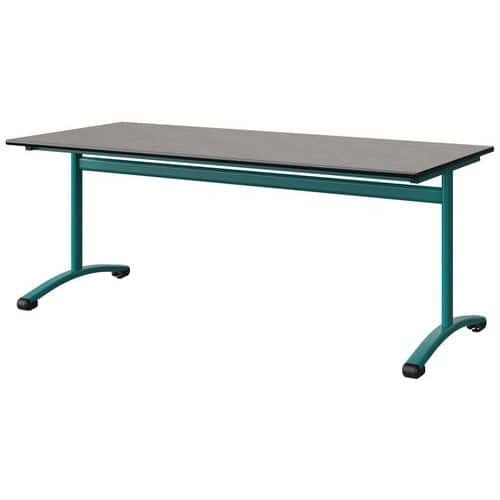 TABLE MALIBU 180X80 T5 DL STR ANTIB BÉTO F186/NOIR BLEU 5018