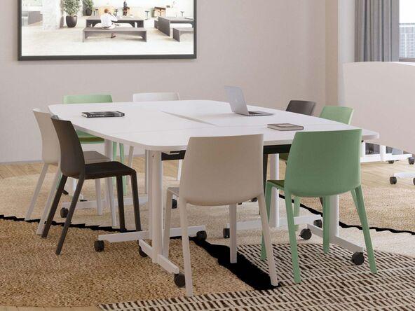Table polyvalente rabattable Evolve XS sur roulettes avec plateau rabattable_0
