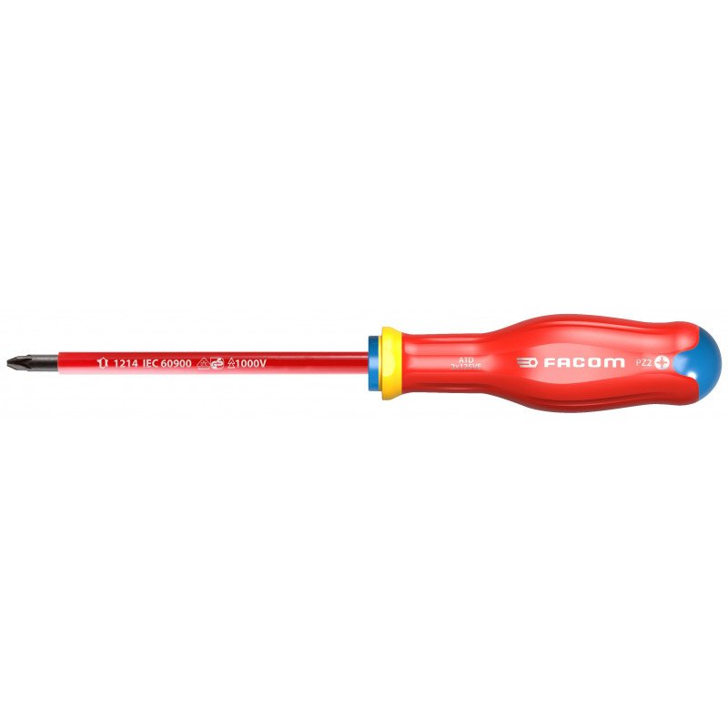 TOURNEVIS ÉLECTRICIEN PROTWIST CRUCIFORME POZIDRIV® ISOLÉ 1000V PZ3 8X150MM 275MM - FACOM - ATD3X150VE