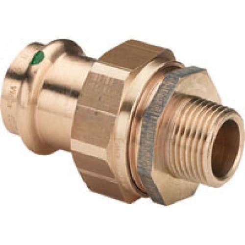 UNION 3 PIÈCES BRONZE FEMELLE CUIVRE Ø 15 FILETÉ MÂLE Ø 15/21 VIEGA