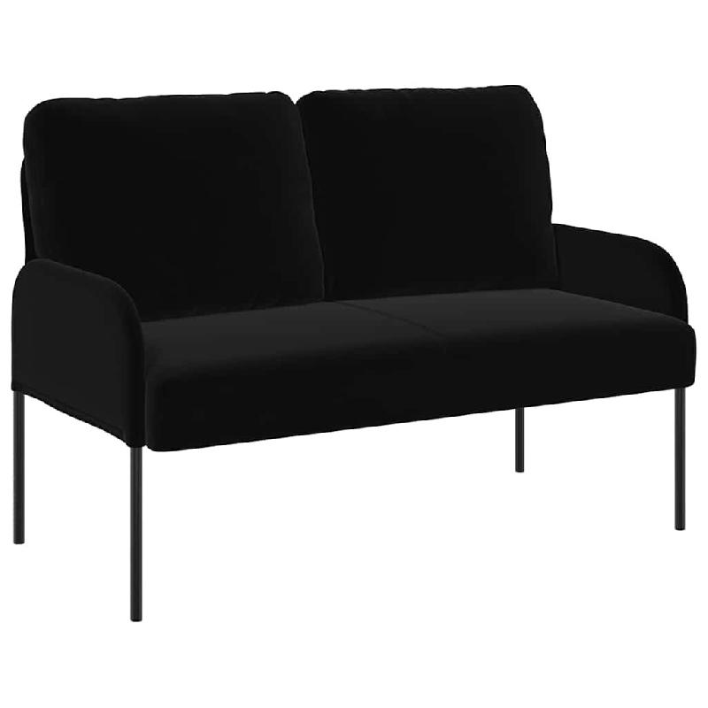 VidaXL Canapés avec coussin 110cm Noir Contreplaqué Modèle Riviera - 42023460_0