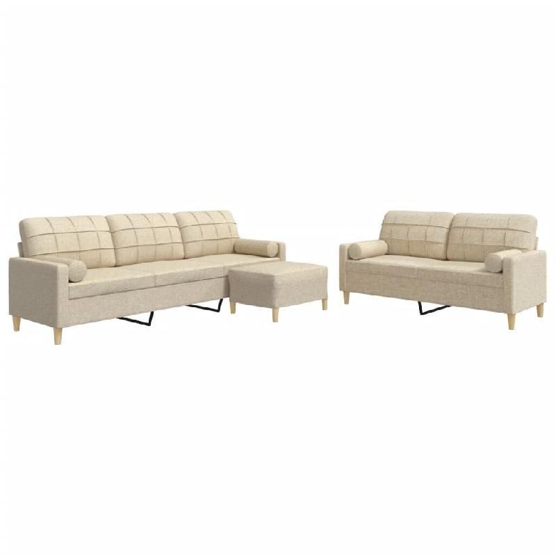 VidaXL Ensemble de canapés 3 pcs repose-pied et coussins décoratifs Modèle Yalina - 3278345_0