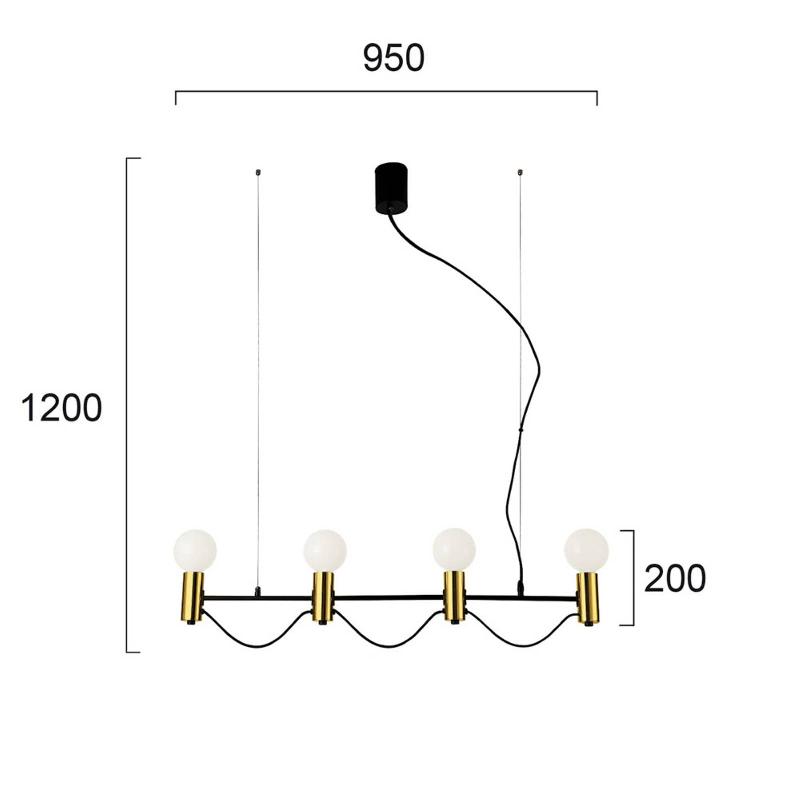 VIOKEF SUSPENSION VOLTER, À 4 LAMPES