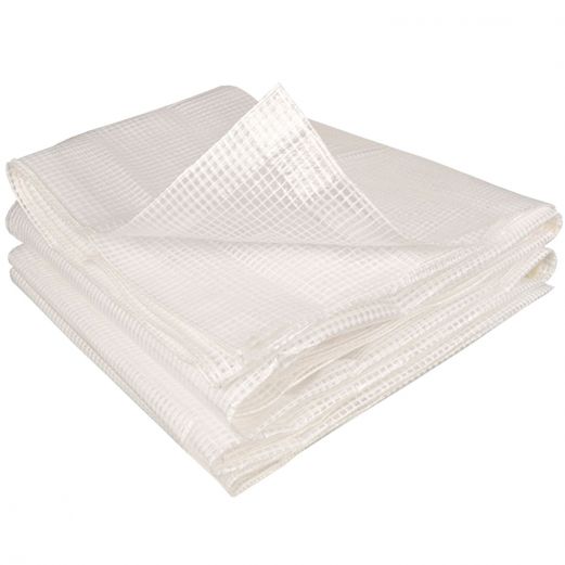 13639 - bâche de rechange pour serre tunnel 18m² blanche 4 saisons - 140 g/m², armée, anti-UV, relevable_0
