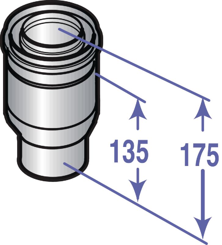 Adaptateur PPS TWINEO EGC - diamètre 60/100 sur 80/125 mm - inox - réf 84887708_0