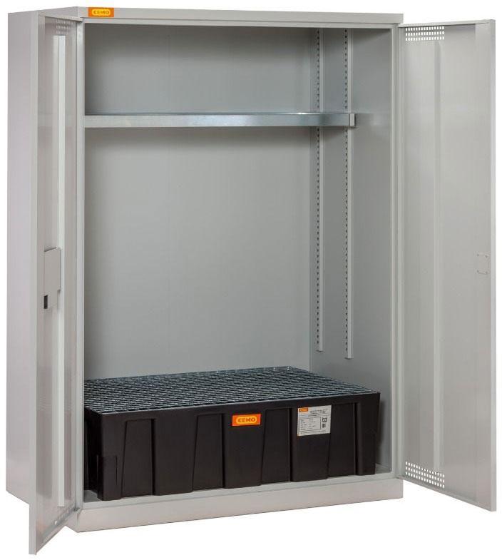 Armoire à fûts 14/20 avec bac de rétention PE 250 litres et caillebotis acier galvanisé - CEMO - 11572F_0