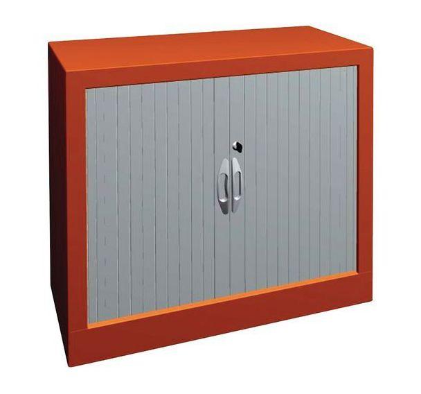 ARMOIRE À RIDEAUX LARGEUR 80 HAUTEUR 69 CM ORANGE-BLANC - MANUTAN COLLECTIVITÉS