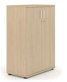 Armoire basse 2 portes battantes chêne blanchi - 2 étagères réf.    0002181_0