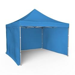 Assalit-Jean Tente pliante Barnum Aluminium 300x300cm - Bleu Azur + 3 murs offerts - bleu SL3X300+3M01_0