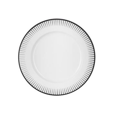 ASSIETTE PLATE BLANCHE 17,5CM EN PORCELAINE AVEC MOTIFS EN RELIEF NOIR - CHEF & SOMMELIER - GINSENG BLACK