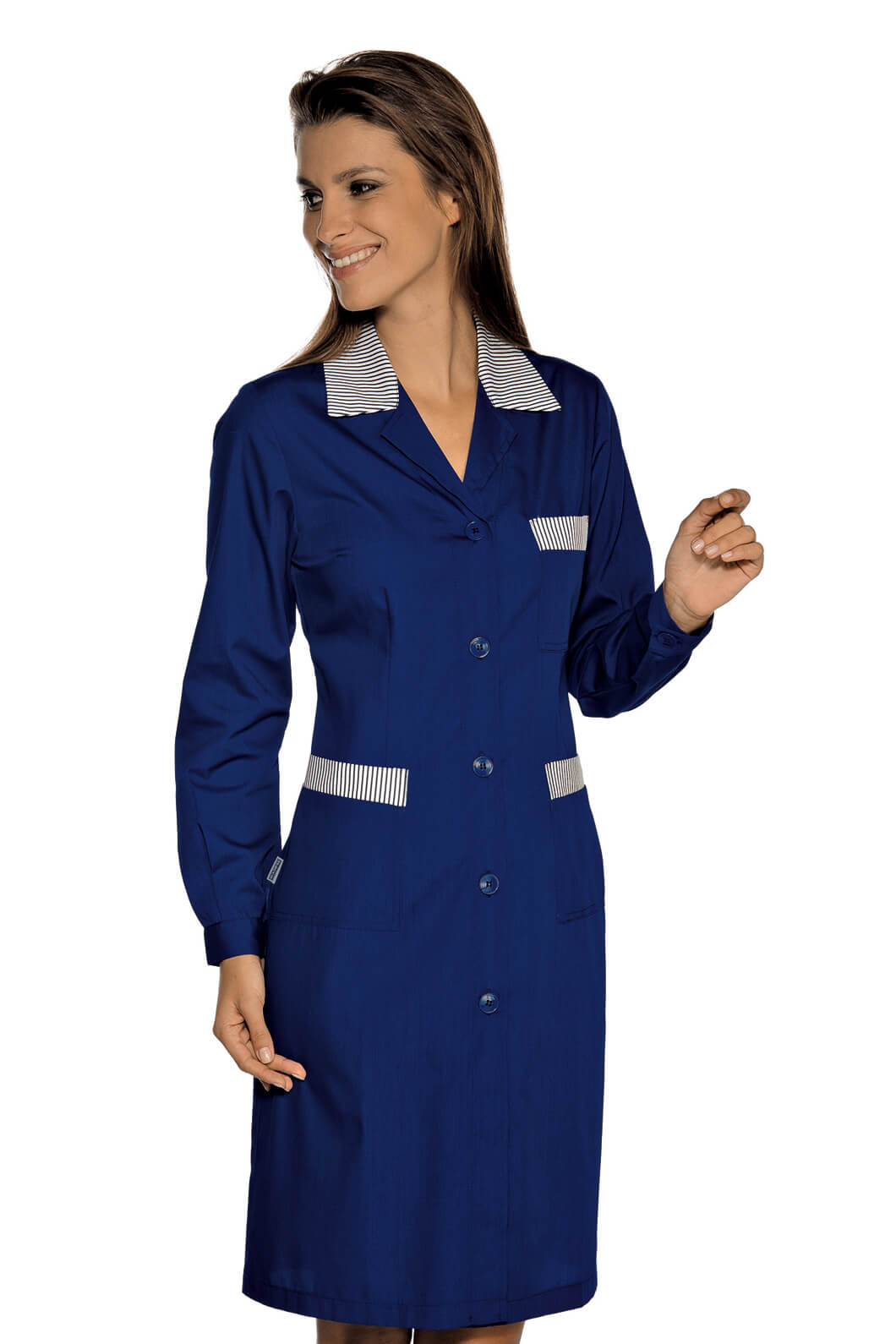 BLOUSE DE TRAVAIL MANCHES LONGUES POSITANO BLEU RAYÉ BLEU