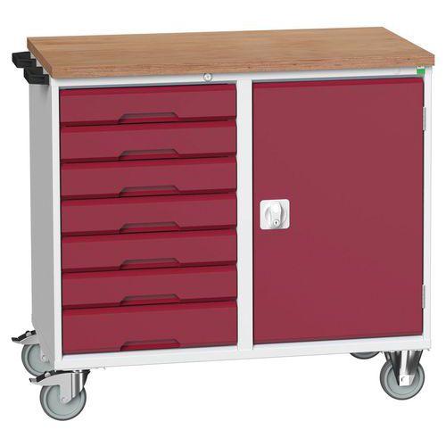 BOTT 1 ÉTABLI MOBILE VERSO AVEC TIROIRS ET PORTES 1050X600X980MM_BOTT