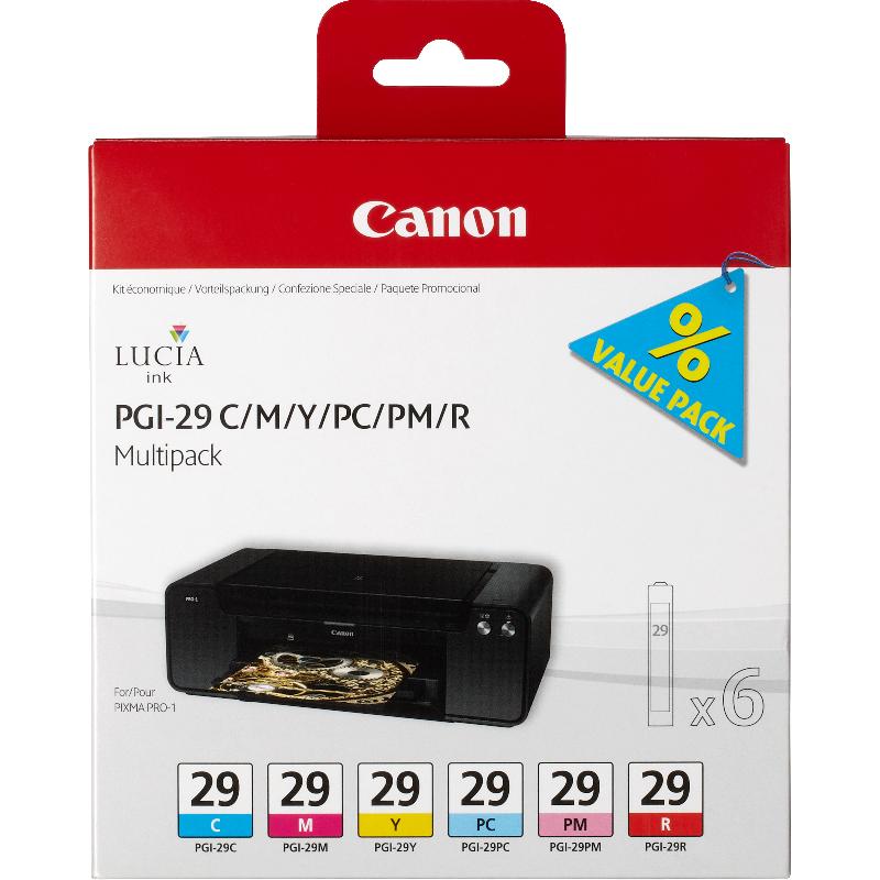 Canon Multipack de 6 cartouches d'encre PGI-29 C/M/Y/PC/PM/R_0