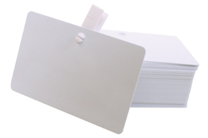 Cartes perforées - épaisseur 0,50 mm avec pinces - Idéal pour badges événementiels_0